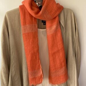 Eileen Fisher scarf, orange linen